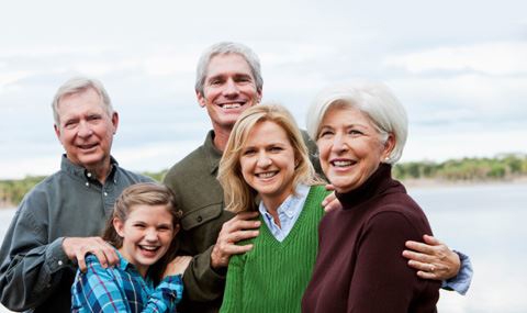 A family smiling