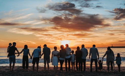 Family on the beach